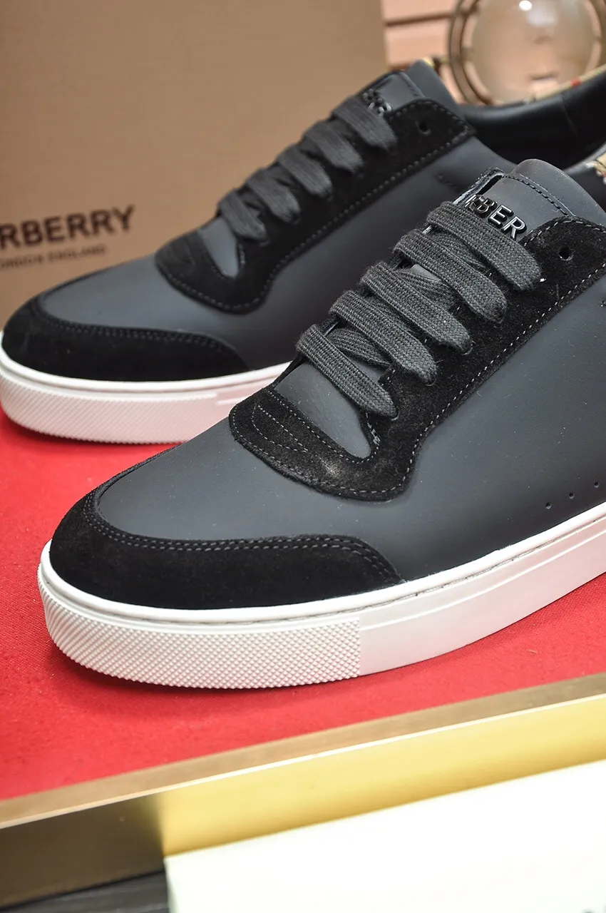 Men's shoes💰480💶[Burberry] (cowhide lining) classic low-top sneakers｜Imported cowhide with classic plaid fabric｜Cow leather lining｜Original outsole｜Fine workmanship and comfortable to wear Size: 38-44 (customized at 45)